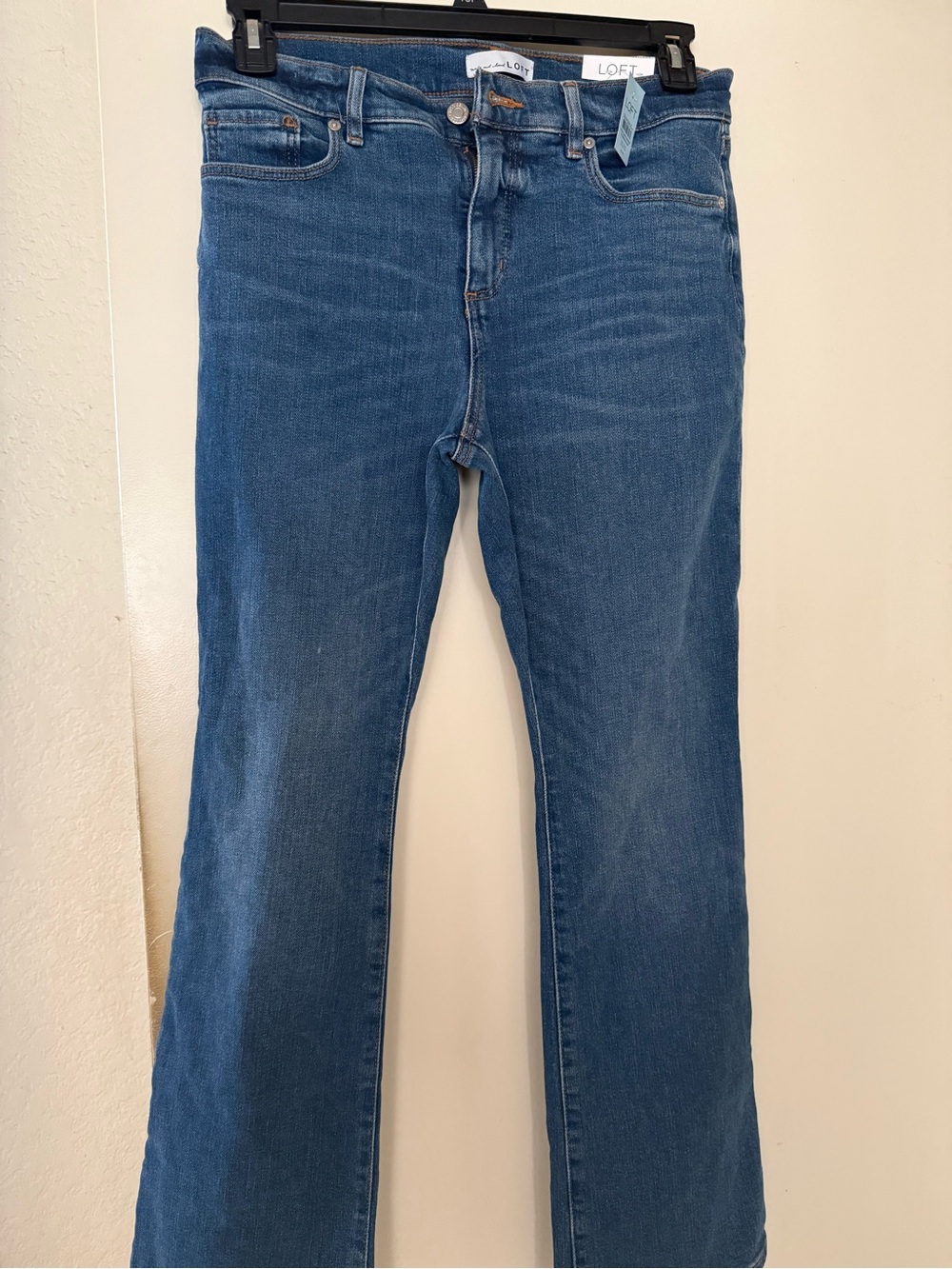 LOFT Blue Denim Petite Jeans with Contrast Stitching